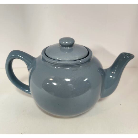 Vintage Blue Stoneware Teapot with Lid – Chance Hold Taiwan Pottery - Picture 3 of 9